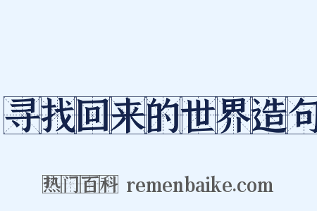寻找回来的世界造句是什么意思的图片